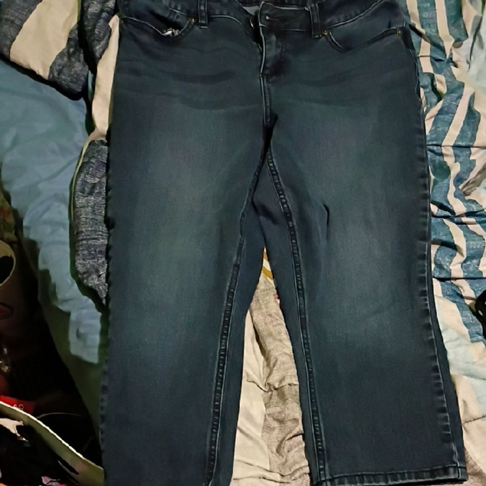 Seven7 Dark Blue Ankle Jeans